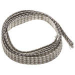 Wurth Elektronik Expandable Braided Fibreglass, Nickel Plated Copper Grey Cable Sleeve, 8mm Diameter, 1m Length, WE-ST