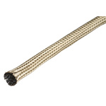 Alpha Wire Braided Copper Silver Cable Sleeve, 0.635mm Diameter, 30m Length, FIT Brass Braid Series