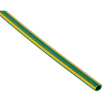 RS PRO Halogen Free Heat Shrink Tubing, Green, Yellow 2.4mm Sleeve Dia. x 1.2m Length 2:1 Ratio