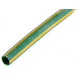 RS PRO Halogen Free Heat Shrink Tubing, Green, Yellow 4.8mm Sleeve Dia. x 1.2m Length 2:1 Ratio
