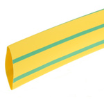 RS PRO Heat Shrink Tubing, Green, Yellow 18mm Sleeve Dia. x 3m Length 3:1 Ratio