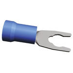 TE Connectivity, PLASTI-GRIP Insulated Crimp Spade Connector, 1mm² to 2.6mm², 16AWG to 14AWG, M4 Stud Size Vinyl, Blue