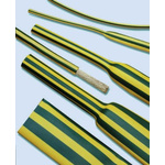TE Connectivity Heat Shrink Tubing, Green/Yellow 38mm Sleeve Dia. x 1.5m Length 2:1 Ratio, DCPT Series