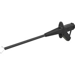 Staubli 4A Black Grabber Clip, 1kV Rating - 2.5mm Tip Size, 4mm Probe Socket Size