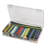 MECATRACTION Heat Shrink Cable Sleeve Kit, Black, Blue, Clear, Green, Red, White, Yellow x 70 / 200mm Length 2:1 Ratio,