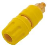 Hirschmann Test & Measurement 35A, Yellow Binding Post With Brass Contacts and Gold Plated - 8mm Hole Diameter