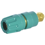 Hirschmann Test & Measurement 35A, Green Binding Post With Brass Contacts and Gold Plated - 8mm Hole Diameter