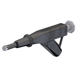 Staubli 24A Black Grabber Clip, 600V Rating - 5mm Tip Size, 4mm Probe Socket Size