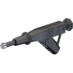 Staubli 24A Black Grabber Clip, 600V Rating - 6mm Tip Size, 4mm Probe Socket Size