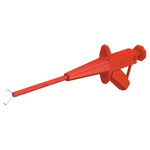 Staubli 4A Red Grabber Clip, 1kV Rating - 10mm Tip Size, 4mm Probe Socket Size