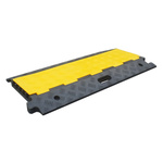 RS PRO 910mm Black/Yellow Cable Cover in Rubber, Thermoplastic, 34mm Inside dia.