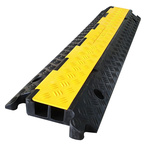 RS PRO 1000mm Black/Yellow Cable Cover in Rubber, Thermoplastic, 38 x 35mm Inside dia.