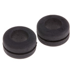 RS PRO Black Polychloroprene 11mm Cable Grommet for Maximum of 8mm Cable Dia.