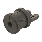 HARTING Black Thermoplastic Cable Grommet for 10 → 11mm Cable Dia.
