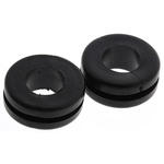 HellermannTyton Black PVC 11mm Cable Grommet for Maximum of 8mm Cable Dia.