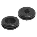 HellermannTyton Black PVC 9.5mm Cable Grommet for Maximum of 5mm Cable Dia.