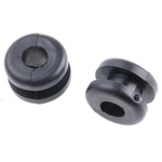 HellermannTyton Black PVC 6.4mm Cable Grommet for Maximum of 4mm Cable Dia.