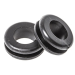 HellermannTyton Black PVC 12mm Cable Grommet for Maximum of 10mm Cable Dia.