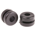 HellermannTyton Black PVC 9mm Cable Grommet for Maximum of 6mm Cable Dia.