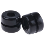 HellermannTyton Black PVC 6mm Cable Grommet for Maximum of 4mm Cable Dia.