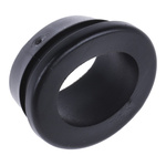 RS PRO Black PVC 16mm Cable Grommet for Maximum of 12mm Cable Dia.