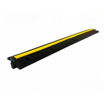 RS PRO 1m Black/Yellow Cable Cover in Rubber, 20mm Inside dia.