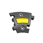 RS PRO 150mm Black/Yellow Cable Cover in Rubber, 20mm Inside dia.