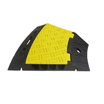 RS PRO Black/Yellow Cable Cover in Rubber, 35mm Inside dia.