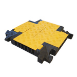 RS PRO 500mm Black/Yellow Cable Cover in Rubber, 25mm Inside dia.