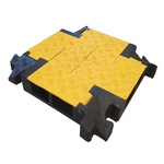 RS PRO 250mm Black/Yellow Cable Cover in Rubber, 38 x 35mm Inside dia.