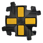 RS PRO 150mm Black/Yellow Cable Cover in Rubber, 20mm Inside dia.
