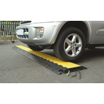 Vulcascot 1m Black/Yellow Cable Cover in Rubber, 50 x 60mm Inside dia.