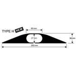 Vulcascot 1.5m Black Cable Cover in Rubber, 27 x 60mm Inside dia.