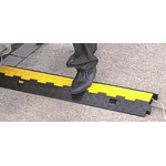 Vulcascot 1m Black/Yellow Cable Cover in PVC, 25 x 30mm Inside dia.