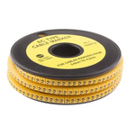 RS PRO Slide On Cable Markers, Black on Yellow, Pre-printed "2", 3 → 4.2mm Cable