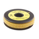 RS PRO Slide On Cable Markers, Black on Yellow, Pre-printed "5", 3 → 4.2mm Cable