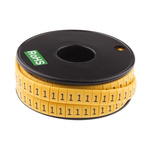 RS PRO Slide On Cable Markers, Black on Yellow, Pre-printed "1", 3.5 → 7mm Cable