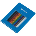RS PRO Clip On Cable Markers, Black, Blue, Brown, Green, Grey, Orange, Red, Violet, White, Yellow, Pre-printed "0