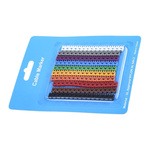 RS PRO Clip On Cable Markers, Black, Brown, Green, Grey, Orange, Red, Violet, White, Yellow, Pre-printed "0 → 9"
