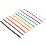 RS PRO Clip On Cable Markers, Black, Brown, Green, Grey, Orange, Red, Violet, White, Yellow, Pre-printed "0 → 9"