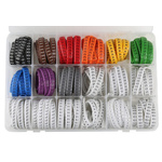 RS PRO Slide On Cable Marker Kit, Black, Blue, Brown, Green, Grey, Orange, Red, Violet, White, Yellow, Pre-printed "-,