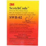3M SWB -02 Adhesive Cable Marker Book, White, Pre-printed "Blank", 6 → 8mm Cable