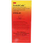 3M SWB -03 Adhesive Cable Marker Book, White, 8 → 15mm Cable