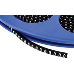 HellermannTyton Helagrip Slide On Cable Markers, White on Black, Pre-printed "0", 1 → 3mm Cable