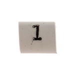 TE Connectivity Heat Shrink Cable Markers, White, Pre-printed "1", 1 → 3mm Cable