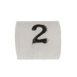 TE Connectivity Heat Shrink Cable Markers, White, Pre-printed "2", 1 → 3mm Cable