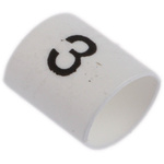TE Connectivity Heat Shrink Cable Markers, White, Pre-printed "3", 1 → 3mm Cable