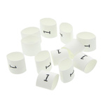 TE Connectivity Heat Shrink Cable Markers, White, Pre-printed "1", 2 → 6mm Cable