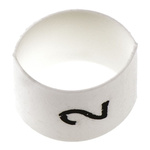 TE Connectivity Heat Shrink Cable Markers, White, Pre-printed "2", 2 → 6mm Cable