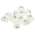 TE Connectivity Heat Shrink Cable Markers, White, Pre-printed "3", 2 → 6mm Cable
